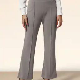 Women Flat-Front Flared Trousers-picture-10