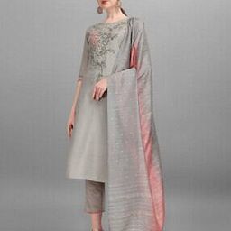 Embroidered Floral Straight Kurta Suit Sets-image-59