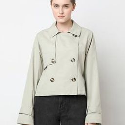 Women Regular Fit Trench Coat with Insert Pockets-image-8