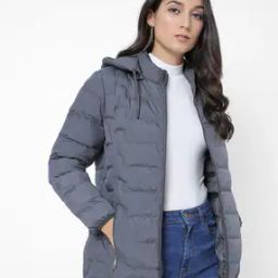 Quilted Panelled Zip-Front Jacket with Detachable Hood-image-13