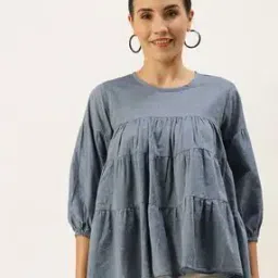 Women Micro Print Relaxed Fit Top-18