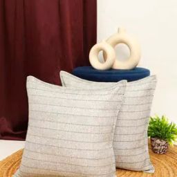 Set of 2 Striped Cushion Covers 24" x 24"-46