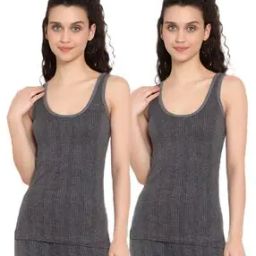 Women Pack of 2 Ribbed Thermal Vests-image-6