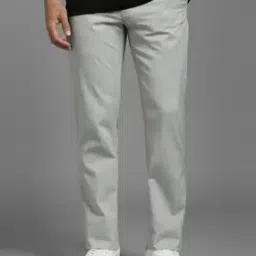 Men Slim Fit Flat-Front Trousers-image-48