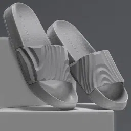 red tape Men Striped Open-Toe Slides image 1