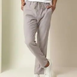 Men Striped Relaxed Fit Flat-Front Trousers-image-2