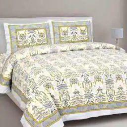 150 TC Floral Print King-Size Bedsheet with Pillow Covers-picture-29