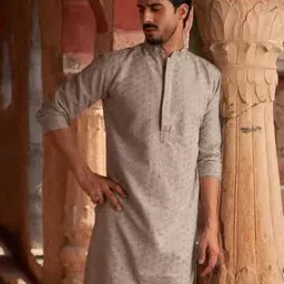 Men Embroidered Cotton Kurta-image-3