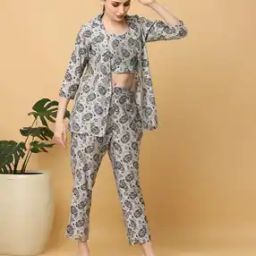 Women Paisley Print 3-Piece Pant-Suit Set-image-36
