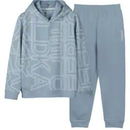 Girls Typographic Print Hoodie & Pants Set-image-2
