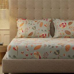 200 TC Floral Print Single Size Bedsheet-image-79