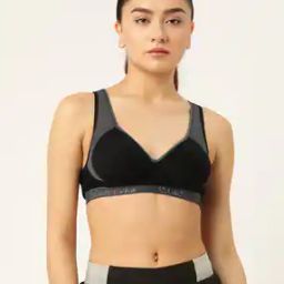 Brand Print Push-up Sports Bra-image-22