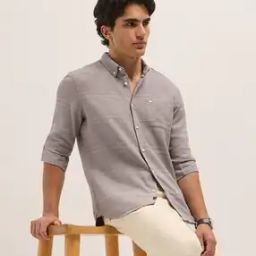 Men Striped Slim Fit Button-Down Collar Shirt-image-64