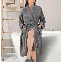 Unisex Cotton Bathrobe with Slippers-image-46