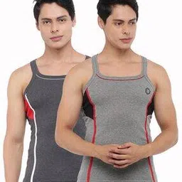 Pack of 2 Men Solid Cotton Racerback Styled Gym Vest-picture-9