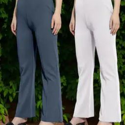Women Mid Rise Straight Fit Trousers           -image-88
