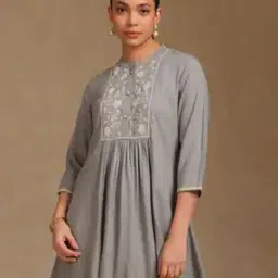 Women Embroidered Flared Tunic-image-89