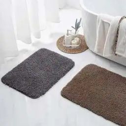 Set of 2 Fluffy Antiskid Bath Mats 23" x 15"-49