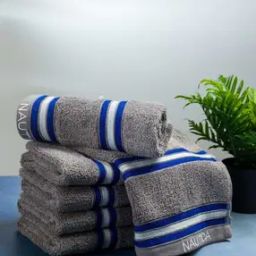 Set of 6 Striped Cotton Hand Towels 24" x 16"-picture-11