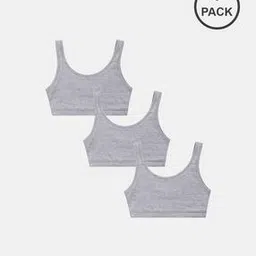 sillysally Pack of 3 Girls Ribbed Non-Wired Sports Bras-picture-44
