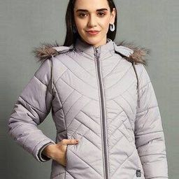 Women Solid Winter Jacket-image-93