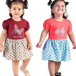 Pack of 2 Graphic Print A-Line Dresses-image-47