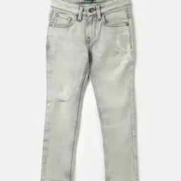 united colors of benetton Boys Light-Wash Distressed Jeans-picture-4