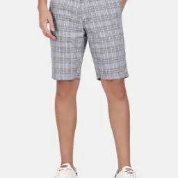 Checked Flat-Front City Shorts-picture-33