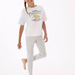 Cartoon Print T-shirt & Pyjamas Set-picture-18