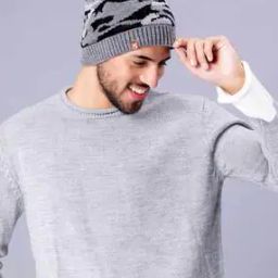 Men Abstract Print Beanie Cap-image-4