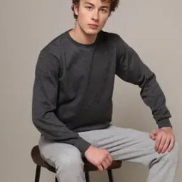 Men Regular Fit Sweatshirt with Kangaroo Pocket-image-74