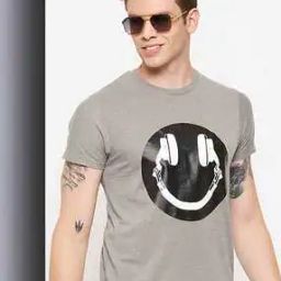 Graphic Print Crew Neck T-Shirt-44