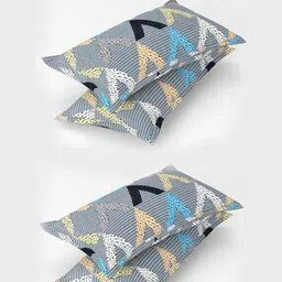 Set of 4 Geometric Print Pillow Covers 26" x 17"-33