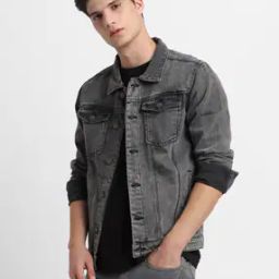 Men Lightly Washed Slim Fit Denim Jacket-picture-11