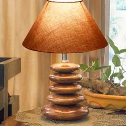 Table Lamp with Wooden Base-7