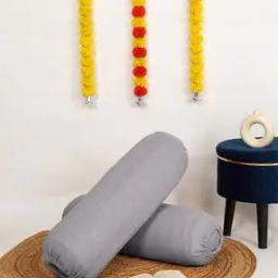 Set of 2 jacquard Self Design Floral Bolster Cover-image-72