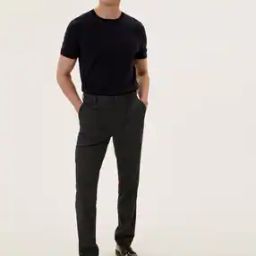 Slim Fit Flat-Front Stretch Trousers-image-24