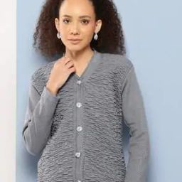 Women Woolen Cardigan with Button-Closure-image-47