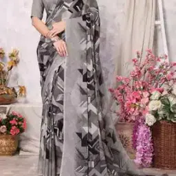 Women Geometric Print Georgette Saree-picture-7