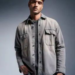 Men Washed Regular Fit Denim Jacket-image-60
