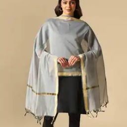 Zari Border Dupatta with Tassels-picture-19