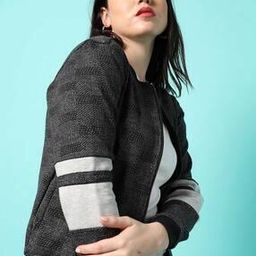 Zip-Front Heathered Jacket-picture-0
