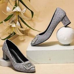 Heeled Shoes with Fabric upper-image-92