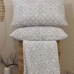 Cotton Vintage Tile Print Bedsheet Set-0