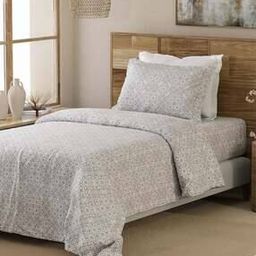 Cotton Vintage Tile Print Bedsheet Set-53