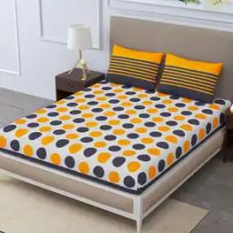 Printed Double Bedsheet With 2 Pillow Covers TC 120-150-image-57