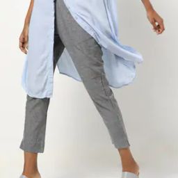 Heathered Trousers with Semi-Elasticated Waistband-image-33