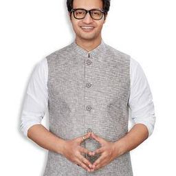 Men Regular Fit Nehru Jacket-image-3