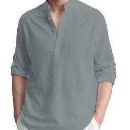 Men Mandarin-Collar Slim Fit Short Kurta-image-90