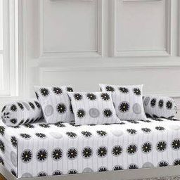 Set of 6 350 TC Floral Print Bedsheet with Bolsters & Cushion Covers-33